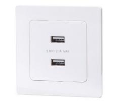 Aigostar - USB maitinimo lizdas su rėmeliu, 2x USB-A, baltas