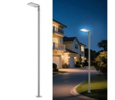 Brilagi-LED Lauko šviestuvas su stulpu ir gaubtu 3 m URBANLIGHT LED/100W/230V pilkas IP65