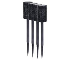 Komplektas 4 vnt. DECOR LED saulės lempų, 1,2 V, 150 mAh, 3000 K, 39 cm, IP44, juoda