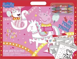 Peppa Pig Peppa Pig Fun Artist padėklas su 3 kreidelėmis ir lipdukų lapeliu
