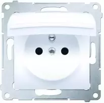 Kontakt-Simon Hermetic vieno lizdo lizdas SIMON54 be 16A IP44 su baltos spalvos sklende - DGZ1BUZ.01/11