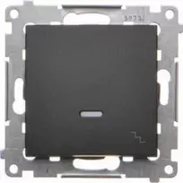 Kontakt-Simon Simon 54 Laiptų jungiklis su LED apšvietimu (modulis) 16AX 250V varžtų gnybtai juodas kilimėlis DW6AL.01/49