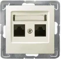 Ospel GPK-2Y/K/m/27 IMPRESJA Dvigubas kompiuterio lizdas RJ45 kat.5e MMC ecrue GPK-2Y/K/m/27