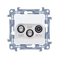 Kontakt-Simon SAT-SAT-RTV dvigubas palydovinės antenos lizdas 1dB baltas (CASK2.01 / 11)