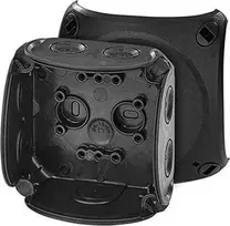 Hensel Jungiamoji dėžutė, skirta montuoti viduje, juoda IP66 su membraninėmis riebokšliais DK 0200 B 62000295