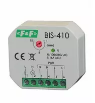 F&F BIS-410 įleidžiama bistabili relė su laiko jungikliu šviečiantiems mygtukams
