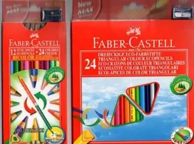 Spalvoti pieštukai Faber-Castell Eco. tribriauniai. 12 spalvų. su drožtuku
