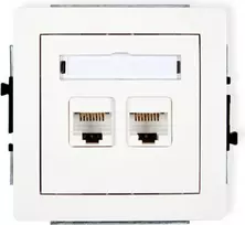 Karlik DECO dvivietis kompiuterio lubų lizdas 2xRJ45, kat. 5E, 8-pin balta (DGK-2)