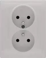 Kos Elektro System KOS Dvivietis lizdas KOS 66 žemės 16A 250V aliuminio (66036)