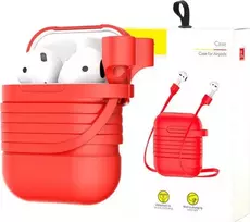 Baseus apsauginis dėklas, skirtas AirPods + dirželis raudonas