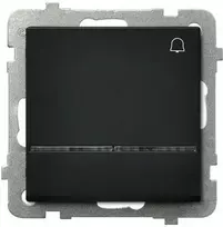 Ospel Bell mygtukas Sonata 10AX IP20 su juodo metalo apšvietimu (ŁP-6RS/m/33)