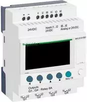 Schneider programuojamas modulis ZELIO LE 6W skaitmeninis 4V relė 24V DC RTC / LCD (SR3B101BD)