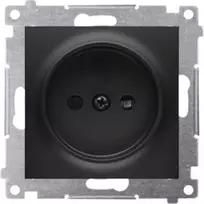 Kontakt-Simon Simon 54 Lizdas be įžeminimo su langinėmis (modulis) 16A 250V varžtų gnybtai juodas kilimėlis DG1Z.01/49