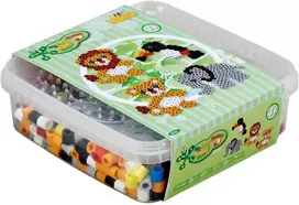 Hama Beads Hama - Maxi karoliukai - 600 karoliukų ir 1 perforuota lenta dėžutėje (8751)