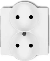 Karlik Dvigubas Deko lizdas b / U 2x2P, baltas (DGPR-2)