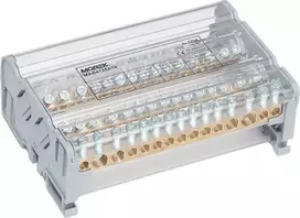 MOREK MOBLOCK 4 polių paskirstymo ir paskirstymo blokas 125A-15 2x35mm2 + 2x25mm2 + 11x6mm2 TS35 MAB4126A18