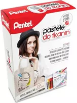 Pentel kreidelės audiniams: 7 spalvos, rankinė, trafaretų rinkinys