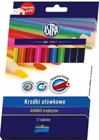 Pieštukų kreidelės 12 spalvų Jumbo trikampė ASTRA 312110007