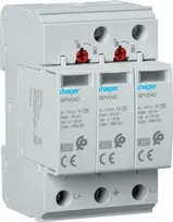 Hager Viršįtampių iškroviklis C 2 tipo PV 3P In 15kA Imax 40kA 3.7kV 1000V DC SPV340