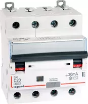 Legrand Diferencinis srovės perjungiklis 4P 20A C 0,03A AC P314 DX3 (411187) tipas