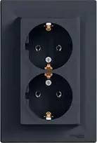 Schneider Electric ASFORA Dvigubas lizdas SCHUKO antracitas (EPH9900171)