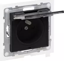 Legrand SUNO - Lizdas 2P+Z IP44 - 16 A - 250 V~ - automatiniai gnybtai - su langine, Juodas - 721486 hep
