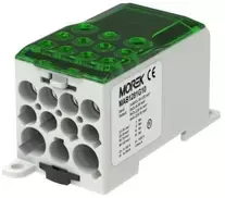 MOREK Paskirstymo blokas OJL280A žalias įėjimas: 1xAl/Cu 35-120 išėjimas: 2x6-35mm2/5x2,5-16mm2/ 4x2,5-10mm2 1000V MAB1281G10