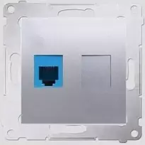 Kontakt-Simon SIMON54 skambinimo lizdas su vienu RJ12 sidabro - DT1.01 / 43