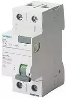 Siemens Liekamosios srovės grandinės pertraukiklis RCCB 2P 40A 0,03A Tipas AC polius N kairysis 5SV4314-0KL