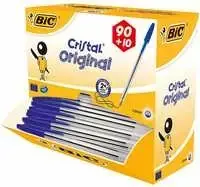 BIC Cristal Medium, Clip, Stick tušinukas, Mėlyna, 100 vnt., Vidutinis