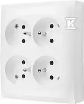 Kontakt-Simon Simon Aquaclick IP20 lizdas, 4 krypčių su įžeminimu. baltas ACGZN4/11