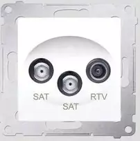 Kontakt-Simon SIMON54 SAT / SAT / RTV antenA lizdai galutinis balta - DASK2.01 / 11