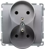 Kontakt-Simon Simon Basic dvigubas lizdas Simon Basic 16A inox (BMGZ2M.01/21)