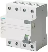 Siemens SENTRON liekamosios srovės grandinės pertraukiklis A tipas IN=25A 3+N 30MA 400V 4MM N kairėje