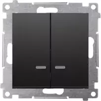 Kontakt-Simon Simon 54 Žvakidė jungtis su LED pagrindu ir IP44 versija (Modulis) 10AX 250V fast- plugs juodas kilimėlis su DU1W DW5BL.01 / 49 įdėklu