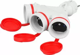 KEL Kištukinis skirstytuvas 3 lizdai be 16A 250V IP54 pilka/raudona GN-X3/54 W-01151