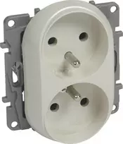 Legrand 764662 Niloe - Lizdas 2 x 2P Z keliems rėmams - be dangčių, varžtų gnybtų - Kremas 764662