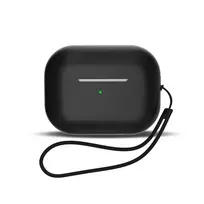 Hurtel Silikoninis dėklas skirtas AirPods 3 + wrist strap lanyard - juodas