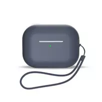 Hurtel Silikoninis dėklas skirtas AirPods 3 + wrist strap lanyard - mėlynas