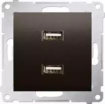 Kontakt-Simon Simon 54 įkroviklis 2xUSB 2.1A 5V / DC Brown Mat (DC2USB.01 / 46)