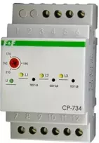 F&F Įtampos valdymo relė 3 fazės 3x (50-450V)+N 3Z 8A 170-210V AC CP-734
