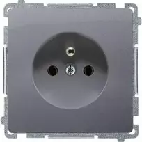 Kontakt Simon BMGZ1Z.01/43 BASIC SOCKET Sidabrinis MAT
