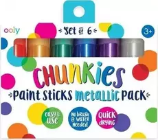 Kolorowe Baloniki Spalvoti balionai Dažai kreidelėmis Chunkies Paint Sticks Metallic 6vnt