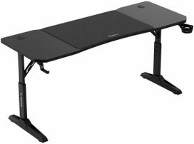 Kompiuterio stalas reguliuojamo aukščio Huzaro Hero 4,6, 160 cm x 60 cm, 56 - 79 cm, juoda sp.