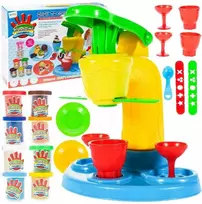 Malplay Plastilino rinkinys su ledų gaminimo aparatu ir 8 plastilino indeliais