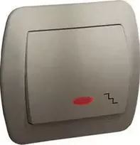 Kontakt-Simon Simon laiptų jungiklis Viengubas styga su foniniu apšvietimu 10AX satin (AW6L/29)