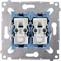 Kontakt-Simon laiptų jungiklis Simon 54 double su apšvietimu 10AX 250V mechanizmas (SW6/2XLM)