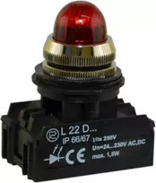 Promet Signalinė lemputė 22mm raudona 24 - 230V AC / DC (W0-LDU1-L22GD C)