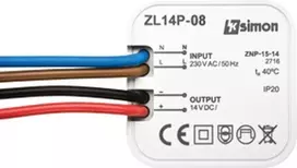 Kontakt-Simon LED maitinimo šaltinis 14V DC 8W ZL14P -08 (WZ-L14P -08xxx- xxx)