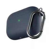 „Keybudz“ – „PodSkinz HyBridShell“ serijos raktų pakabuko dėklas – aukščiausios kokybės kietas trijų sluoksnių dėklas jūsų „Airpods Pro“ ausinėms (spalva: vidurnakčio mėlyna)